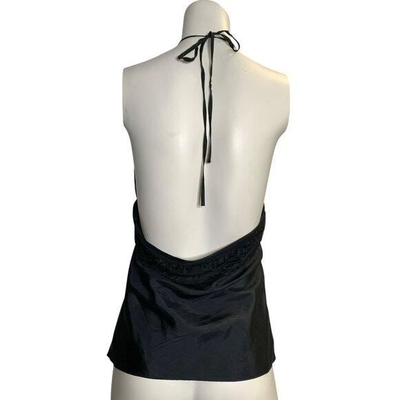 VTG Babydoll Y2K Fairy Goth Grunge Guess By Marciano Silk Halter Lace Top MED - Picture 4 of 5